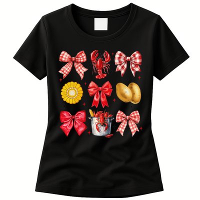 Coquette Bow Crawfish Boil Girl Aesthetic Funny Girl Women Womens T-Shirt