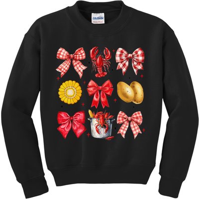 Coquette Bow Crawfish Boil Girl Aesthetic Funny Girl Women Kids Sweatshirt
