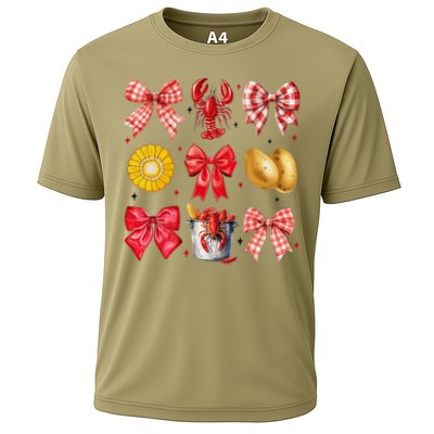 Coquette Bow Crawfish Boil Girl Aesthetic Funny Girl Women Cooling Performance Crew T-Shirt