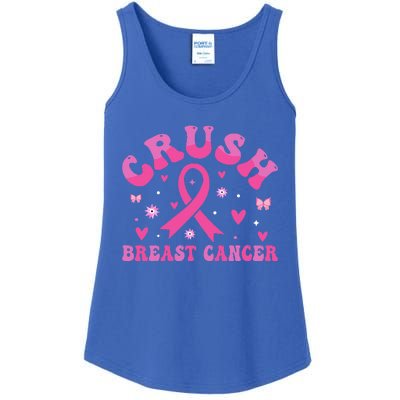 Crush Breast Cancer Awareness Bling Pink Ribbon Ladies Essential Tank