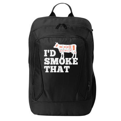 Chef Butcher Cook BBQ I'd Smoke That Funny Barbecue Cow City Backpack