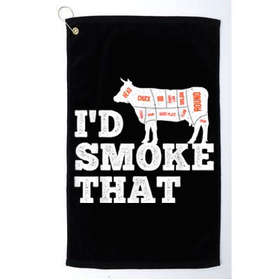 Chef Butcher Cook BBQ I'd Smoke That Funny Barbecue Cow Platinum Collection Golf Towel