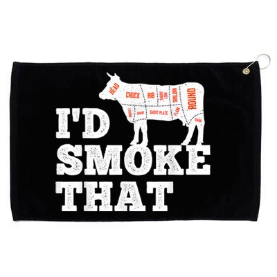 Chef Butcher Cook BBQ I'd Smoke That Funny Barbecue Cow Grommeted Golf Towel