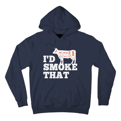 Chef Butcher Cook BBQ I'd Smoke That Funny Barbecue Cow Hoodie