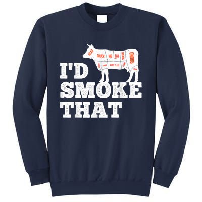 Chef Butcher Cook BBQ I'd Smoke That Funny Barbecue Cow Sweatshirt