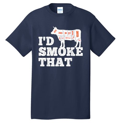 Chef Butcher Cook BBQ I'd Smoke That Funny Barbecue Cow Tall T-Shirt