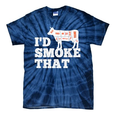 Chef Butcher Cook BBQ I'd Smoke That Funny Barbecue Cow Tie-Dye T-Shirt