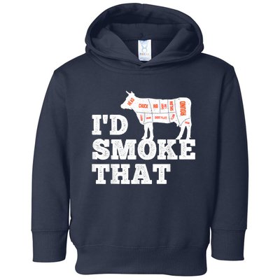 Chef Butcher Cook BBQ I'd Smoke That Funny Barbecue Cow Toddler Hoodie