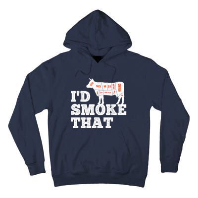 Chef Butcher Cook BBQ I'd Smoke That Funny Barbecue Cow Tall Hoodie