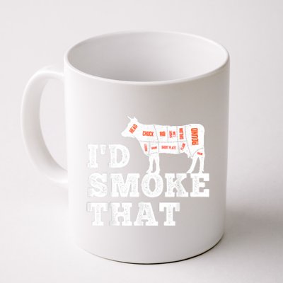 Chef Butcher Cook BBQ I'd Smoke That Funny Barbecue Cow Coffee Mug