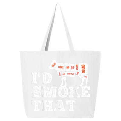 Chef Butcher Cook BBQ I'd Smoke That Funny Barbecue Cow 25L Jumbo Tote