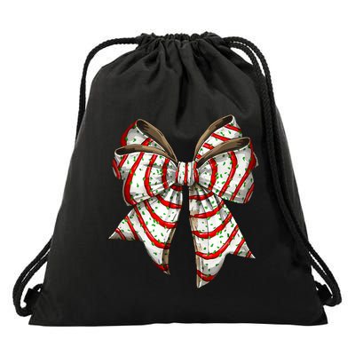 Coquette Bow Christmas Tree Cake Christmas Vibes Drawstring Bag