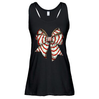 Coquette Bow Christmas Tree Cake Christmas Vibes Ladies Essential Flowy Tank