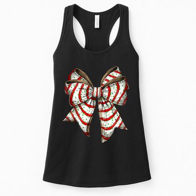 Coquette Bow Christmas Tree Cake Christmas Vibes Womens Tank Top