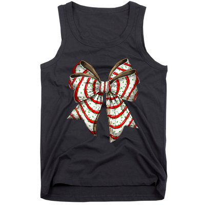 Coquette Bow Christmas Tree Cake Christmas Vibes Tank Top