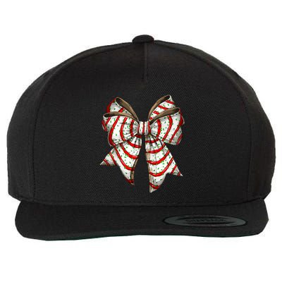 Coquette Bow Christmas Tree Cake Christmas Vibes Wool Snapback Cap
