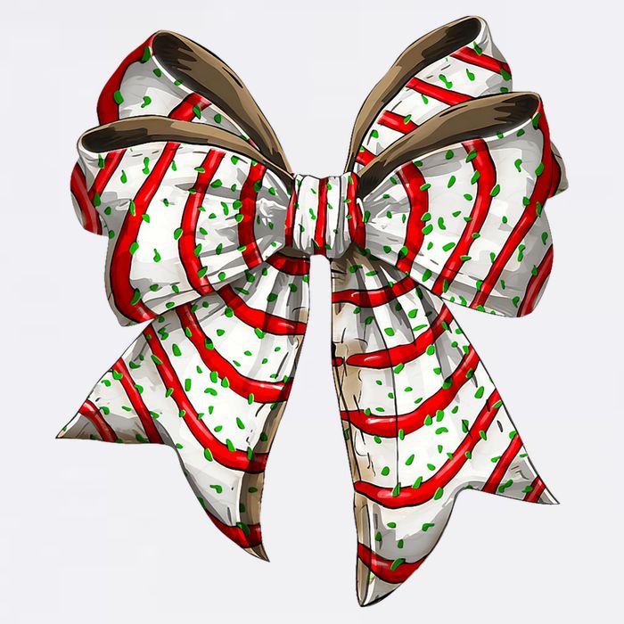 Coquette Bow Christmas Tree Cake Christmas Vibes Garment-Dyed Sweatshirt