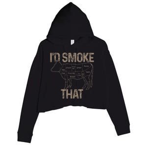 Chef Butcher Cook BBQ Id Smoke That Cow Beef Funny Gift Crop Fleece Hoodie