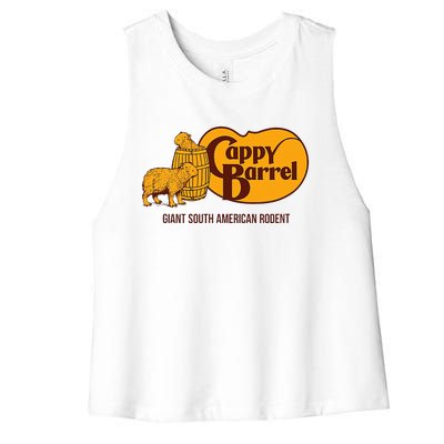 Cappy Barrel; Capybara Campaign Store Logo Women's Racerback Cropped Tank