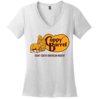 Cappy Barrel; Capybara Campaign Store Logo Women's V-Neck T-Shirt