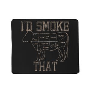 Chef Butcher Cook BBQ I'd Smoke That Cow Beef Funny Gift Mousepad