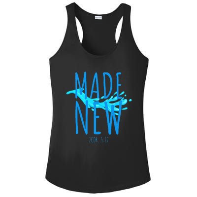 Christian Baptism Christian Bible Bible Verse Made New Ladies PosiCharge Competitor Racerback Tank