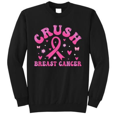 Crush Breast Cancer Awareness Bling Pink Ribbon Sweatshirt