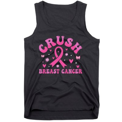 Crush Breast Cancer Awareness Bling Pink Ribbon Tank Top