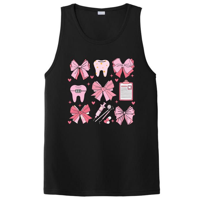 Coquette Bow Cute Teeth Dentist Squad Dental Assistant PosiCharge Competitor Tank