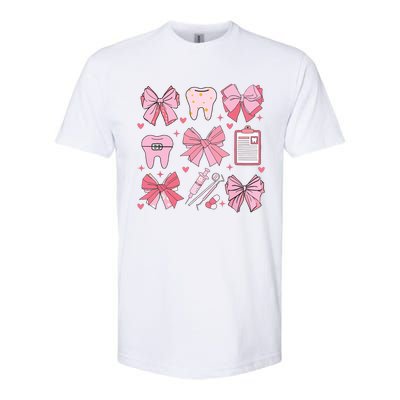 Coquette Bow Cute Teeth Dentist Squad Dental Assistant Softstyle® CVC T-Shirt