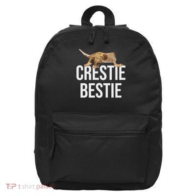Crestie Bestie Crested Gecko Reptile Lizard Pet Lover Gift 16 in Basic Backpack