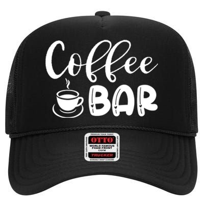 Coffee Bar High Crown Mesh Back Trucker Hat