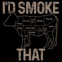 Chef Butcher Cook BBQ I'd Smoke That Cow Beef Flexfit Unipanel Trucker Cap