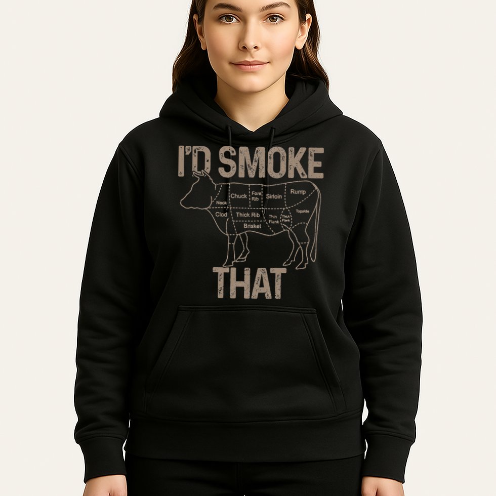 Chef Butcher Cook BBQ I'd Smoke That Cow Beef Hoodie