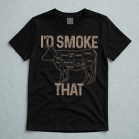 Chef Butcher Cook BBQ I'd Smoke That Cow Beef T-Shirt