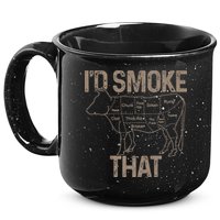 Chef Butcher Cook BBQ I'd Smoke That Cow Beef 15oz Campfire Ceramic Mug