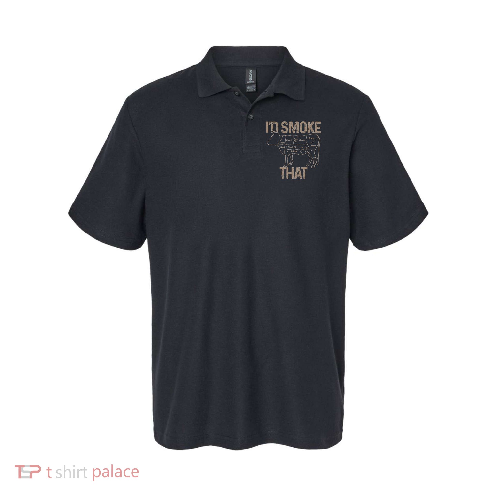 Chef Butcher Cook BBQ I'd Smoke That Cow Beef Polo