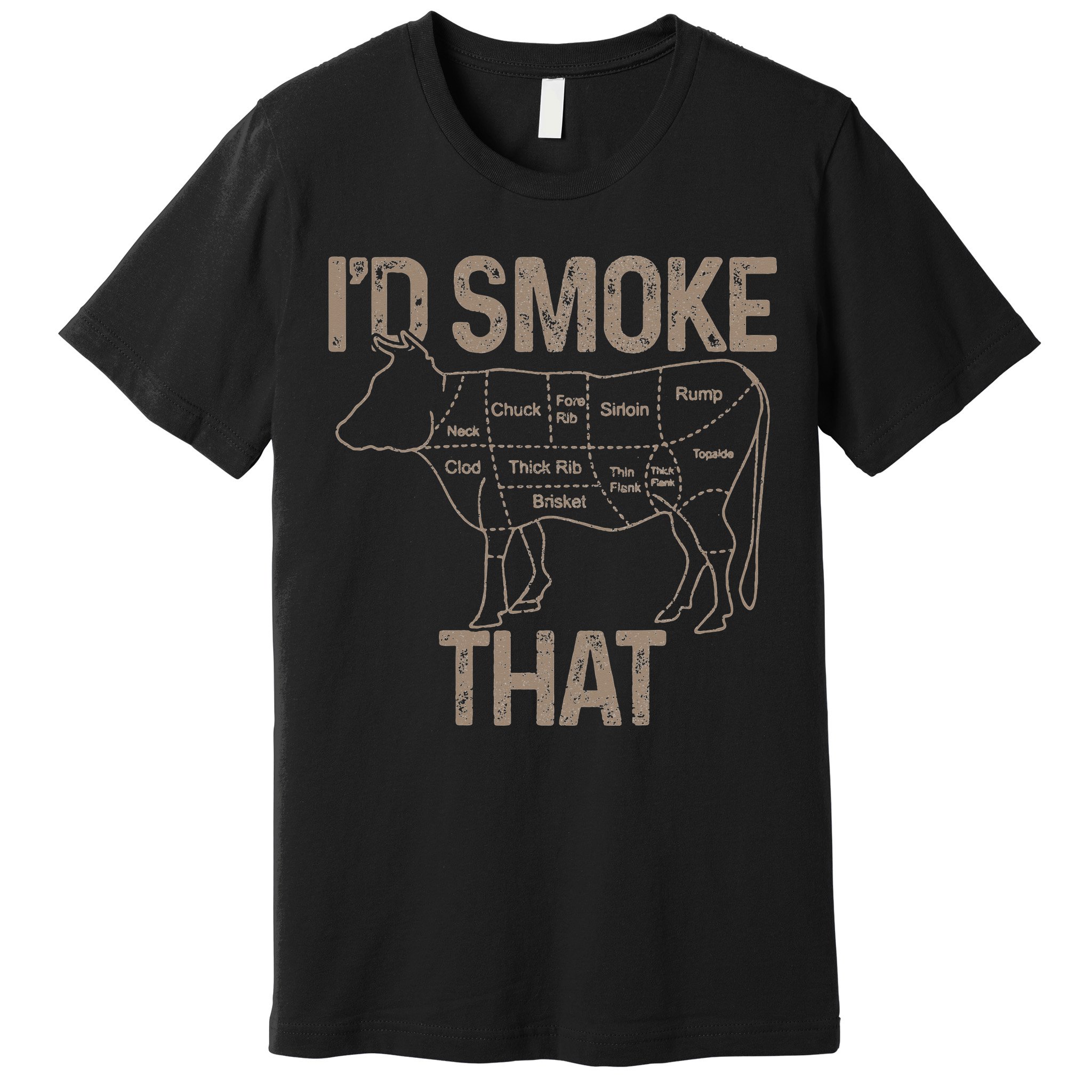Chef Butcher Cook BBQ I'd Smoke That Cow Beef Premium T-Shirt