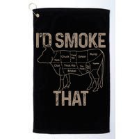 Chef Butcher Cook BBQ I'd Smoke That Cow Beef Golf Towel