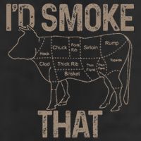Chef Butcher Cook BBQ I'd Smoke That Cow Beef Golf Towel