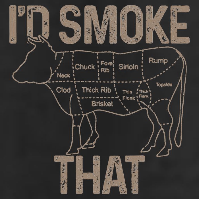 Chef Butcher Cook BBQ I'd Smoke That Cow Beef Golf Towel