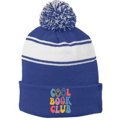 Cool Book Club Funny Book Lover Club Booktrovert Club Gift Stripe Pom Pom Beanie