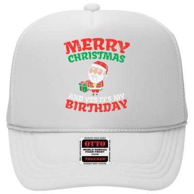 Christmas Birthday Celebration High Crown Mesh Back Trucker Hat