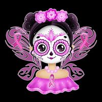 Cute Breast Cancer Awareness Sugar Skull Girl Apron
