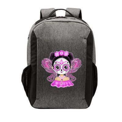 Cute Breast Cancer Awareness Sugar Skull Girl Vector Backpack