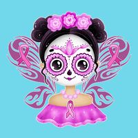 Cute Breast Cancer Awareness Sugar Skull Girl T-Shirt