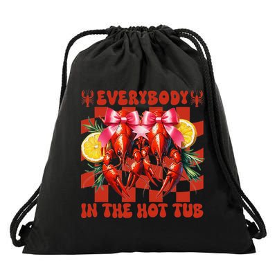 Crawfish Boil Coquette Everybody In Hot Tub Cajun Seafood Drawstring Bag