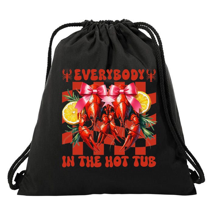 Crawfish Boil Coquette Everybody In Hot Tub Cajun Seafood Drawstring Bag