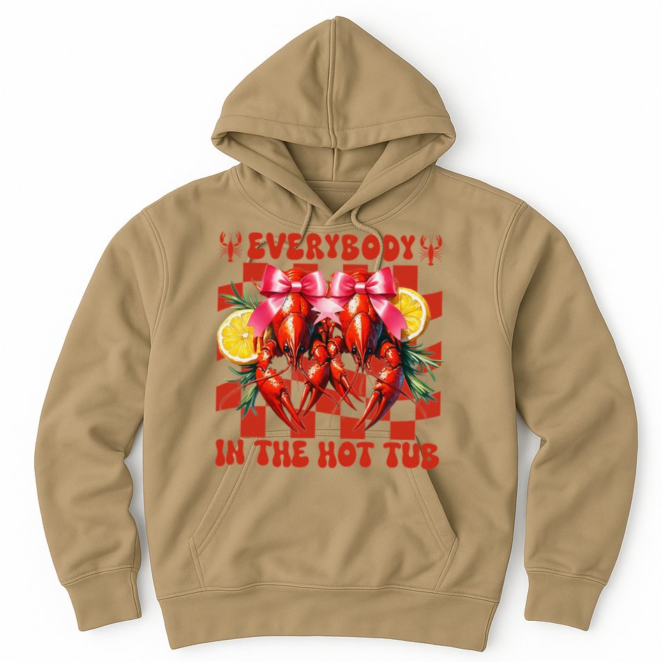 Crawfish Boil Coquette Everybody In Hot Tub Cajun Seafood Hoodie