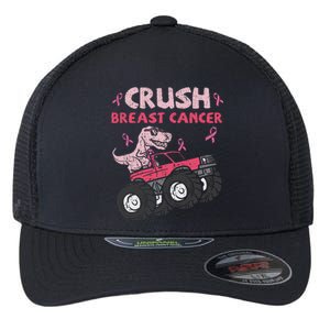 Crush Breast Cancer Awareness Monster Truck Pin.K Ribbon Flexfit Unipanel Trucker Cap